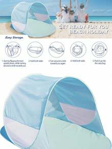 Lều che nắng bãi biển bật tự động tức thì, chống tia UV, thiết bị cắm trại nhẹ, mái che nắng cho các hoạt động ngoài trời, lắp đặt nhanh chóng trong 30 giây, vật dụng thiết yếu cho kỳ nghỉ biển của gia đình, thiết bị cắm trại lễ hội âm nhạc, bóng mát trong vườn, bảo vệ khỏi ánh nắng mặt trời cho các sự kiện thể thao, đồ dùng cắm trại cơ bản cho hoạt động câu cá ngoài trời. - Nhiều màu - Xem 2
