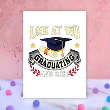 1 pieza Tarjeta de graduación divertida - Tarjetas de graduación - Tarjeta de graduación universitaria - Tarjeta de graduación de escuela secundaria - Tarjeta de graduación para nieta - Tarjeta de graduación para nieto - Felicitaciones - Talla única - Ver 7