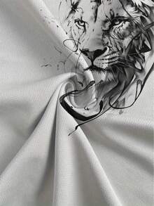 ¡La camiseta más popular del 2026!Camiseta de manga corta para hombre con estampado de león, perfecta para salidas informales o para relajarse en casa.Confeccionada con un material suave, esta camisa blanca es ligera y duradera, lo que la hace ideal para el uso diario, sesiones de gimnasio o viajes. - Colores mixtos - Ver 5