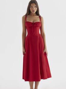 French-Style Women's Dresses, Dresses With Straps, Long Evening Gowns. - 紅色 - 查看 1