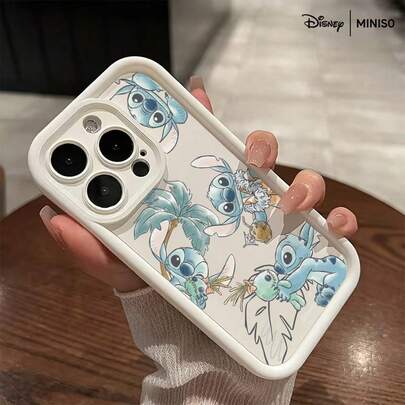 Miniso 1pc Disney Stitch Tropical Sketch Pattern Phone Case Suitable For IPhone 17/17 Pro/17 Pro Max/17 Air/16/15/14/13/12/11/X Series Iphone 17 Pro Max Case Iphone 17 Pro Case Iphone 17 Case Stocking Stuffers The Girlfriend