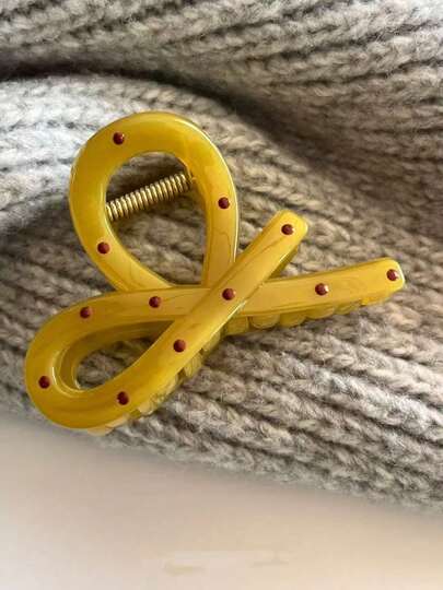 1个韩式甜美波点釉面发爪发饰，加厚PC板材质，百搭时尚