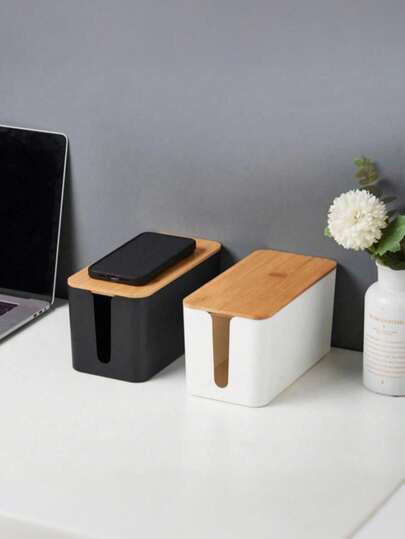 Ổ cắm điện chống sét lan truyền USB, hộp tổ chức ổ cắm điện đa chức năng, thích hợp để sạc thiết bị. Hộp quản lý dây cáp có nắp đậy để giấu các ổ cắm điện, bộ chống sét lan truyền và dây cáp.