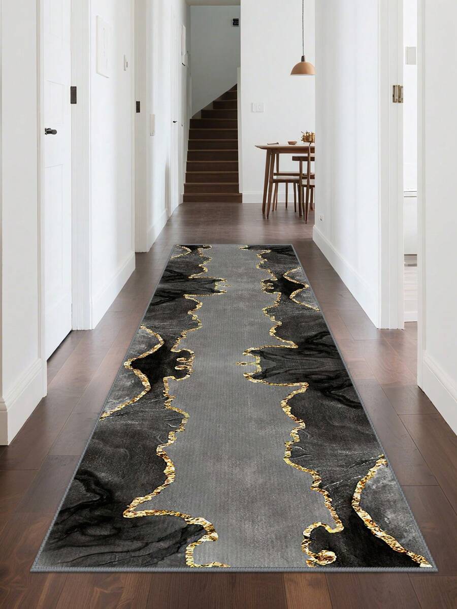 1 pièce Tapis de couloir imprimé, tapis de cuisine absorbant et doux facile à nettoyer, tapis de cuisine en fausse laine anti-salissure, tapis de décoration d'intérieur et d'extérieur pour entrée, chambre à coucher, maison, salon, chambre à coucher, buanderie, lavable, plusieurs couleurs disponibles