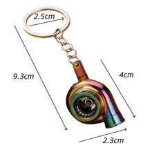 4 couleurs Porte-clés créatif en métal avec design de turbine, disque de frein et amortisseur. Cadeau réfléchi pour les hommes, les amis, les collègues et la famille. Porte-clés thème automobile, cadeau de fête - A - Voir 7