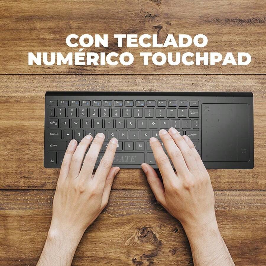 Teclado Inalámbrico Bluetooth con Touchpad numérico Integrado - Negro - Ver 1