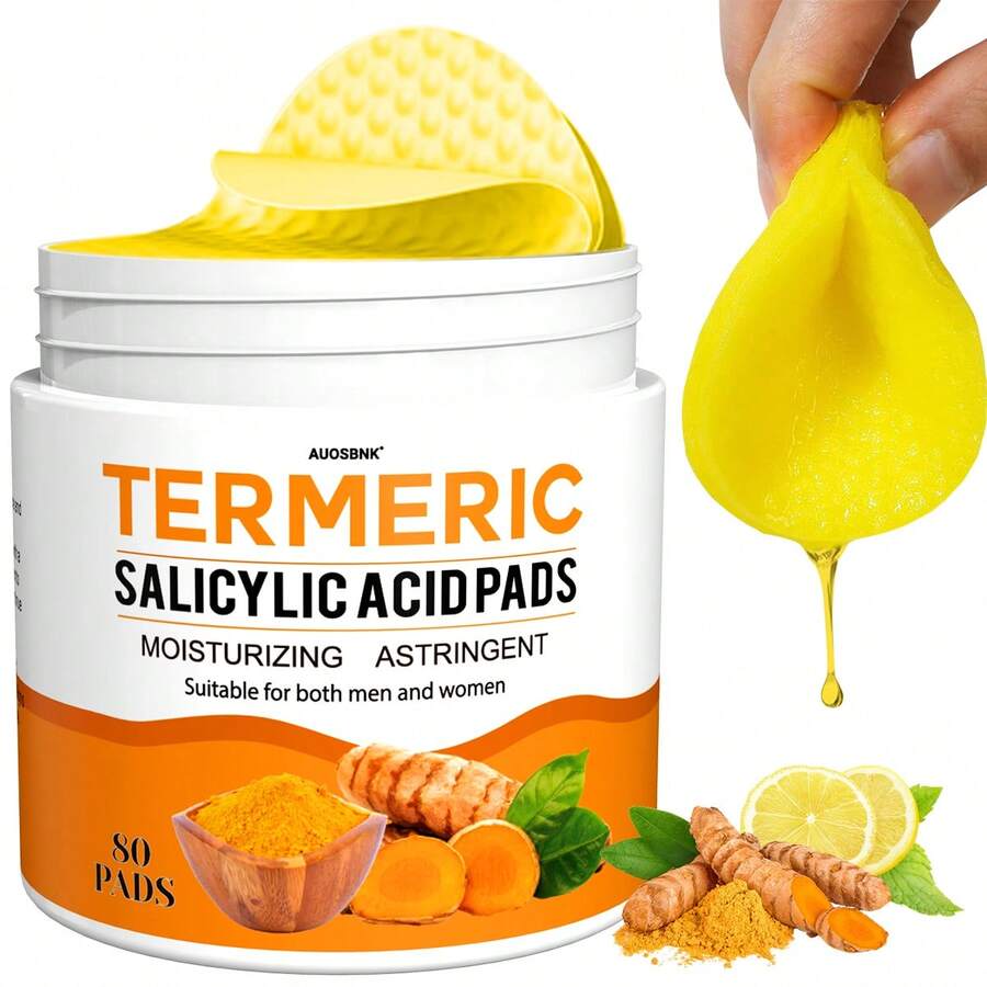 AUOSBNK 100片装 - Naturium 姜黄水杨酸面膜，富含维生素C，清洁暗沉，去除角质，适合敏感肌肤