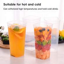 Aimall 50PCS Fruit Tea Cup With Lid And Fork Large Capacity 650/960ml Drink Takeaway - Transparent - View 7