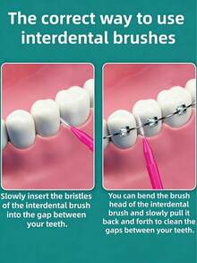 200支粉色和红色牙间刷，迷你便携牙签带防尘盖，口腔清洁工具。也适用于睫毛、睫毛膏、眉毛等化妆刷。居家、旅行、聚会用餐必备。 - 玫瑰紅 - 查看 7
