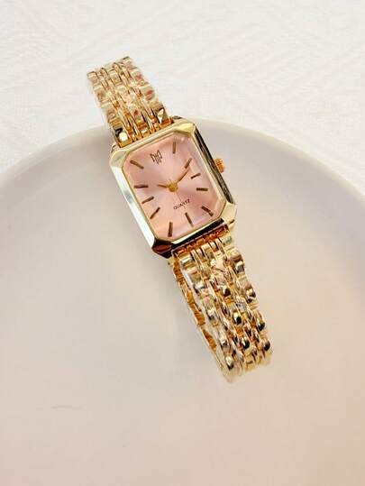 1pc Women's Casual Luxury Minimalist Square Quartz Watch, Suitable For Daily Wear