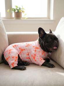 Dog Summer Shedding Hair Control Pajamas - Breathable High Stretch Full Coverage Pet Rompers, Summer Anti Licking & Bug Protective Jumpsuit For Medium Large Dogs, All Over Printing Dog Clothes - Cute Pink Stripe And Crayfish Pattern - Multicolor - View 6