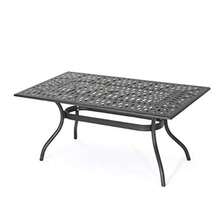Christopher Knight Home 300672 Augusta Outdoor Cast Aluminum Dining Table Perfect for Patio in Shiny Copp Copper - Cobre - Ver 1