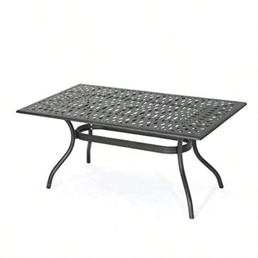 Christopher Knight Home 300672 Augusta Outdoor Cast Aluminum Dining Table Perfect for Patio in Shiny Copp Copper - Cobre - Ver 1