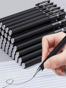 20PCSMatte Black Gel Pens Set 0.5mm Fine Point Smooth Writing Pens Refillable School Office Stationery For Students & Adults - Multiple Styles - View 1
