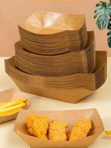 50 khay hình thuyền dùng một lần, thích hợp cho các bữa tiệc và dã ngoại. - Xem 3