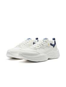 Men's XTEP Casual Sneakers, White/Navy Blue/Light Blue, Comfortable Daily Wear Sports Shoes - Sail White/Dark Blue/Clear Blue - View 3