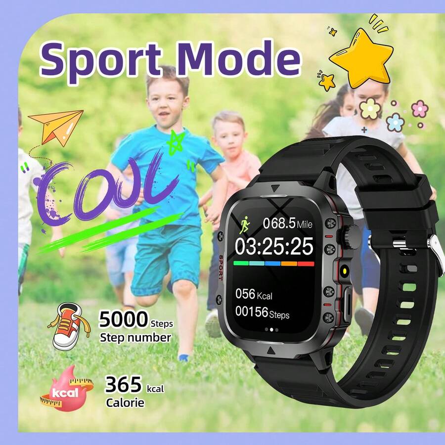 1.83 Inch Kids Smart Watch, Supports Notification Reminder, Fitness Tracking, Pedometer, Calorie Calculation, Multiple Sports Modes, Customizable Watch Faces, Multi-Language, Music Player, Perfect Smart Watch For Boys And Girls Daily Use - Multicolor - View 1
