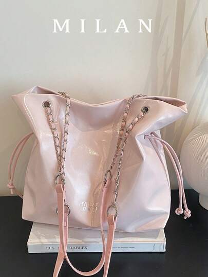 2026 Spring New Arrival Niche Commuter Shoulder Bag, Fashion Casual Tote Bag, Large Capacity Retro Chain Handbag For Women