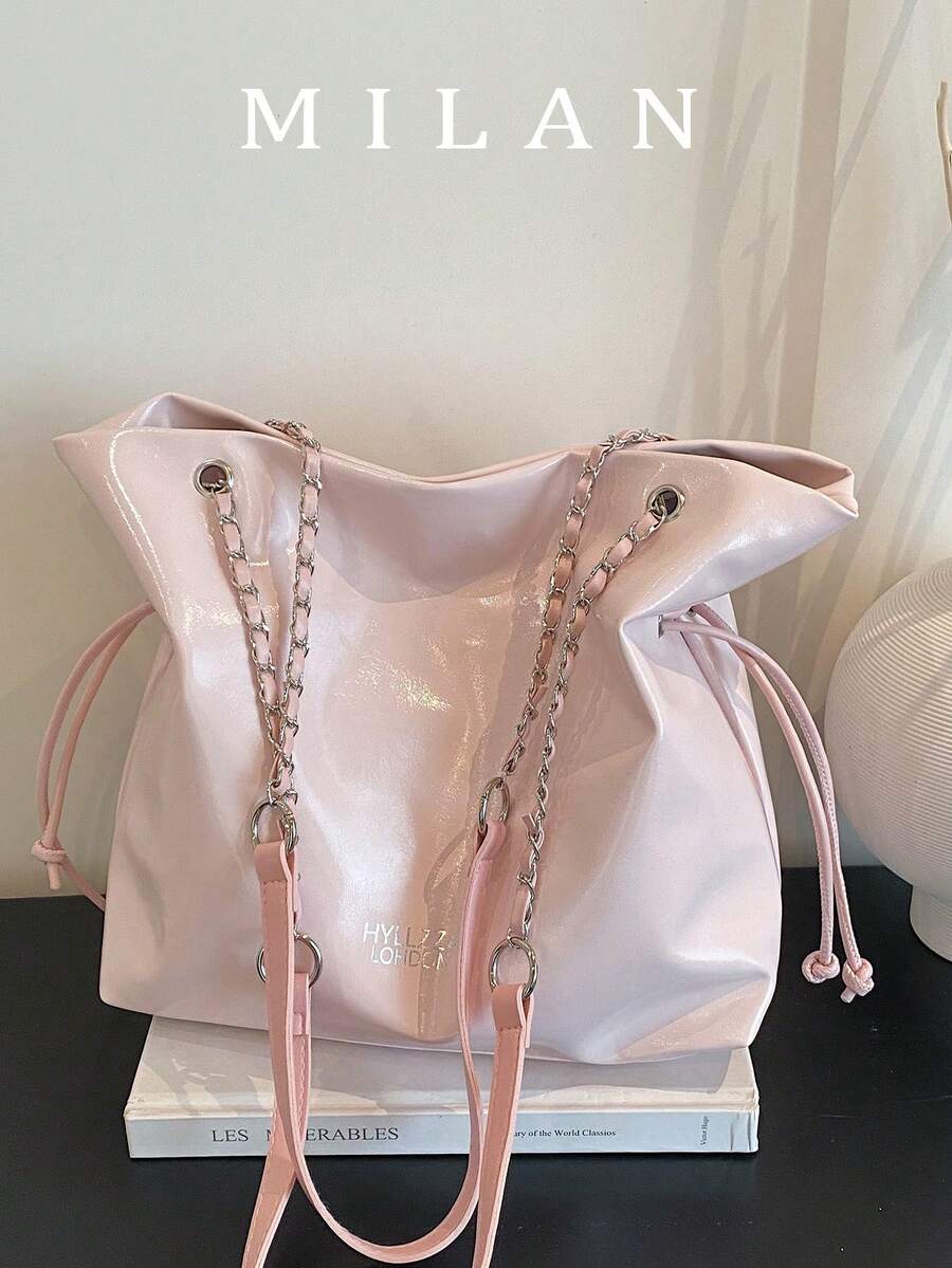 2026 Spring New Arrival Niche Commuter Shoulder Bag, Fashion Casual Tote Bag, Large Capacity Retro Chain Handbag For Women