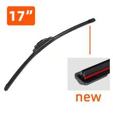 1支双橡胶无框挡风玻璃雨刮片，通用J/U型钩式，适用于13英寸至30英寸汽车前挡风玻璃，汽车配件 - 1PC - 查看 17