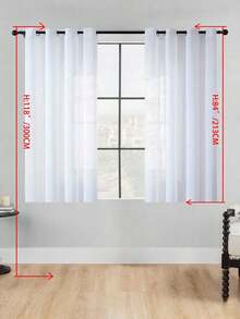 1pc Classic Style Sheer Curtains, Polyester Grommet Top Window Drapes, Breathable & Soft, Fashion Themed Decorative Panels, Woven Plain Weave, With For Living Room, Bedroom - All-Season, Living Room Curtains | Solid Color Design | Polyester Sheer Curtains, Curtains For Living Room ﻿ - White - View 13