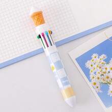 1pc Creative Cartoon Multicolor Ballpoint Pen, Snack Fries Shaped Colorful Clickable Pen For Doodle & Journaling (Random Style) - A - View 7