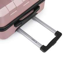 YONSLY Suitcase 16/20/24/28 Inch With 4 Wheels, 360° Combination Lock, Mesh Compartment, Soft Rubber Handle, Lightweight, Shockproof Trolley Suitcase, Carry-On Hard Shell Suitcase - Rose Gold - View 8