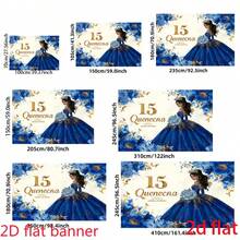 2D Flat, 2D Flat - 2D Flat, 2D Flat - A 2D Flat Banner For A 15Th Birthday Featuring A Sweet Princess Design With Elegant Flowers And A Sparkling Crown.It Has A Large Blue Background Made Of Polyester, Easy To Hang, Suitable For Photo Parties - Như thể hiện trong hình - Xem 5
