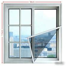 1pc Self-Adhesive High Density Window Screen, Breathable & Durable, Non-Obstructive, Suitable For Single/Double Layer Windows, Mosquito & Fly Repellent - White Edging and White Mesh - View 20