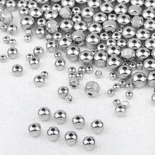 30-200 piezas Cuentas redondas de acero inoxidable, cuentas sueltas para hacer pulseras, collares, aretes, cuentas redondas pequeñas de precisión, con patrón de malla - Malla - Ver 6