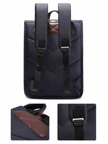 1pc 14-Inch Laptop Backpack, Minimalist Business Commuter Backpack For Men, Fashionable Flip-Cover Korean Style,Y2k - A - View 4