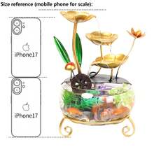 Outdoor Garden Desktop Fountain Waterfall Decoration | Glass Fish Tank With Water Wheel, Office, Living Room, Balcony Decoration Accessories, Perfect Gift For Housewarming And Opening, Ideal Gift For Christmas, Halloween And Other Holidays - JS015 - 查看 7