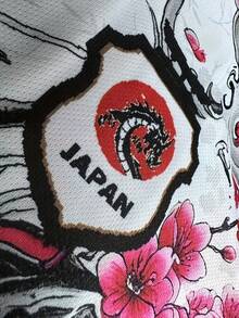 男士龙纹花卉印花圆领短袖足球服，舒适透气运动T恤，适合户外训练、休闲穿着和足球比赛 - 彩色 - 查看 4