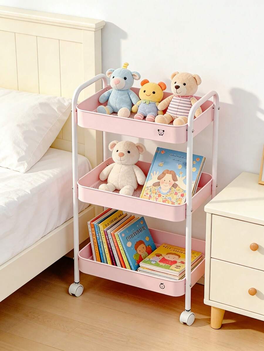 OBOVAY 1 pieza Carrito metálico multiusos para habitación de bebé, móvil, estantería multifuncional para decoración de guardería, artículos esenciales para recién nacidos, dormitorio de niños, artículos esenciales para bebés recién nacidos - Multicolor - Ver 1
