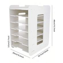 7-Layer Desktop Paper Organizer For Office Files, White File Rack Desk Organizer, Stackable Paper Tray For Home, Office, School, Classroom - White - View 2