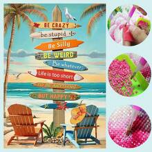 1pc DIY Diamond Painting - Landscape, Seaside, Road Sign, Home Decor, Full Drill, 30*40cm/40x50cm - Sets - View 9