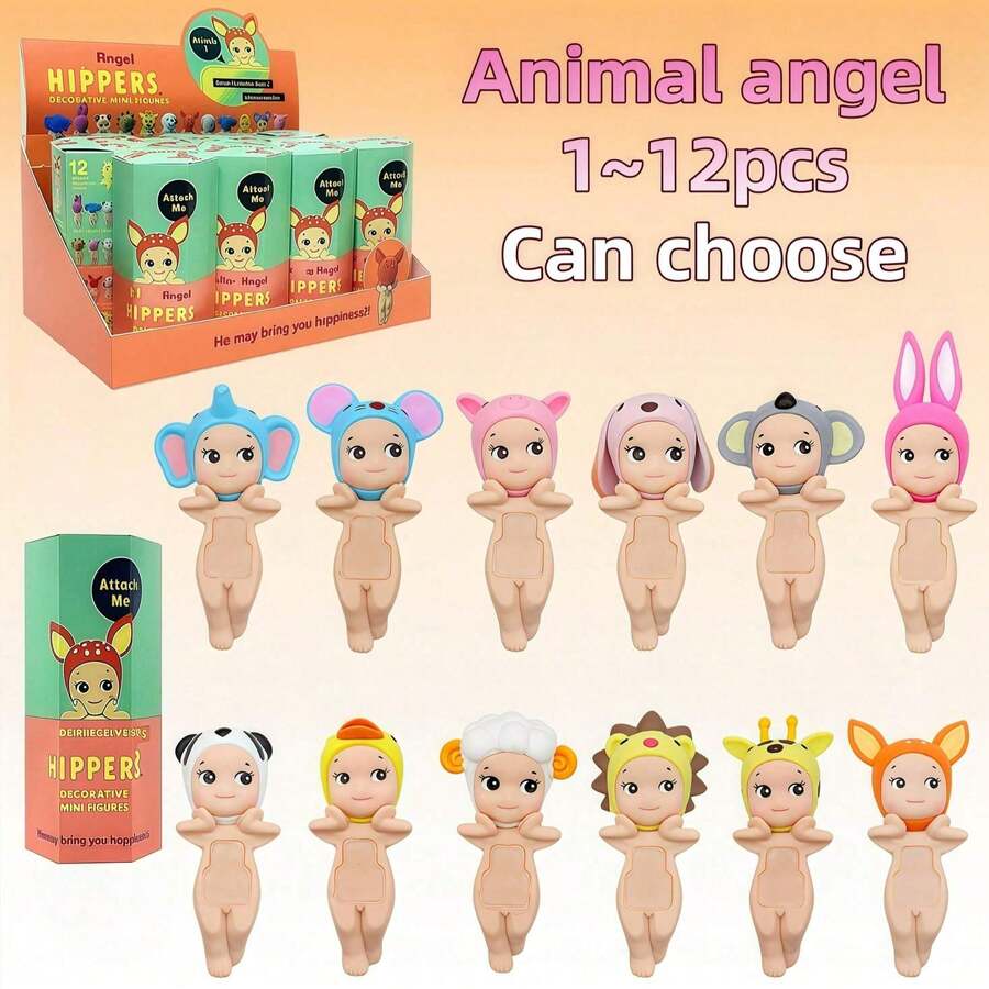 盲袋 1~12 个装，可爱 Sunny Angels 娃娃，无盲盒，动物主题娃娃盲袋套装，Sonny 和 Angel 惊喜盲袋，节日礼物，玩具收藏，结婚纪念日，生日礼物，非常适合 Sonny 和 Angel 娃娃爱好者，也可用于汽车、电脑、手机装饰，梳妆台、卧室、办公室创意摆件，生日、节日派对礼物，圣诞礼物 - 款式隨機 - 查看 1