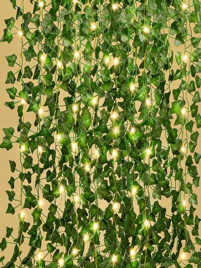 100M/24M/2M Hiedra artificial verde, corona colgante de flores falsas, enredadera de hojas falsas colgante, para decoración de pared del dormitorio, decoración de fiesta de boda, decoración del jardín, suministros para fiestas de boda