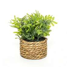 小型仿真盆栽：人造植物搭配手工编织的海草花盆，室内乡村春季装饰，尤加利植物，适用于家居、浴室、办公室、书架、桌面、房间装饰 - 彩色 - 查看 11