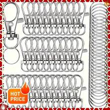 Bộ 10 móc khóa kèm vòng chìa khóa - Bộ dụng cụ tự làm trang sức, bao gồm 5 móc càng cua bằng kim loại và 5 móc chìa khóa có thể tháo rời, rất phù hợp để làm dây đeo và trang sức, vật tư làm trang sức. - Nhiều màu - Xem 11