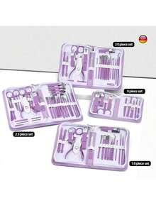 9/18/30pcs Purple Manicure Set, Stainless Steel Nail Clipper Set, Sharp & Durable Beauty Tools, With Zipper Travel Case, Unisex Nail Clipper Set, Great Gift Choice - Multicolor - View 7