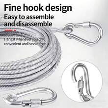 Stainless Steel Pet Leash Set – Portable With Carabiner – Suitable For Indoor/Outdoor Laundry, Camping, Bathroom And Dormitory – Dog Leash – Multi-Purpose Galvanized Steel Wire Rope - Multicolor - View 3