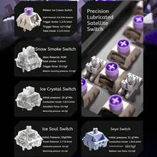 AULA F98pro V3 Wireless Mechanical Keyboard Transparent Keycaps, Control Knob & OLED Display. Full-Key Hot-Swappable, Gasket-Mounted Structure. Pre-Lubed Linear Switches, RGB Backlight. Tri-Mode Connection: BT5.0 / USB‑C / 2.4G. Wired & Wireless Gaming Keyboard For PC. - View 9