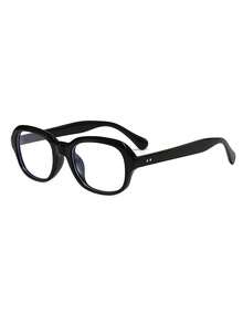 1副男士黑色方形镜框PC极简休闲眼镜 - 亮黑色 - 查看 2