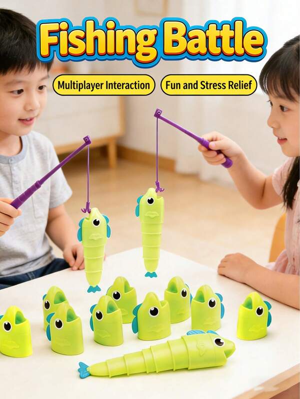 2 piezas Juguete de pesca telescópico, juego educativo de rompecabezas para niños y niñas