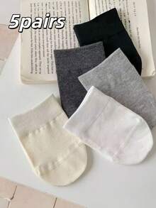 5 đôi tất nữ hở ngón kiểu thuyền, tất cổ thấp, không lộ gót, chống trơn trượt, thích hợp cho giày cao gót và dép, tất lưới thoáng khí mùa hè. - Nhiều màu - Xem 12