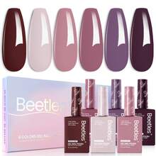 Beetles 15ML 6 Colors  HEMA-Free Pastel Gel Polish - Fairy Tale Dream, Pastel Yellow Pink Blue Purple, Colorful Bottle, Soak Off UV LED Manicure - 15ML 6Colors Hema Free Emotional Symphony - 查看 1