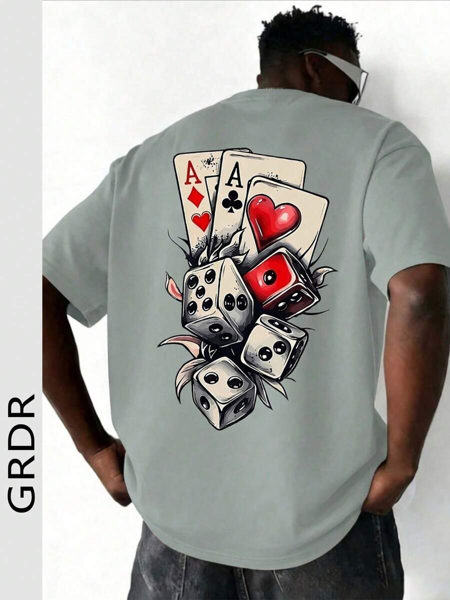 Camiseta de manga corta con estampado de graffiti de verano para hombre GRDR, adecuada para el verano