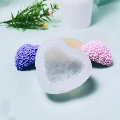 1 khuôn silicon hình trái tim hoa sứ cỡ trung bình mới, khuôn silicon trang trí thủ công dùng cho lễ hội.