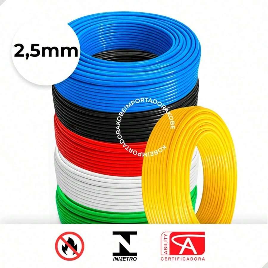Flexible Electrical Cable Wire 2.5mm 50M Roll Inmetro Flame Retardant High Durability Safety Installations - Yellow - View 1